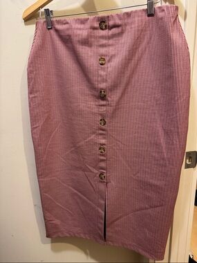 Sanctuary Button-Front Pink Gingham Pencil Skirt
